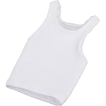 Figure Vest 1/12 Scale Miniature Clothes Male Doll Tank Top Cloth Body Accessories Easy to Put on Fashion Style Suitable for Doll Collection Display, White