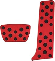 Vista 55 de Cubiertas de pedal de acelerador de gas de aleación de aluminio, accesorios interiores antideslizantes sin perforación, pedal de freno Pastillas