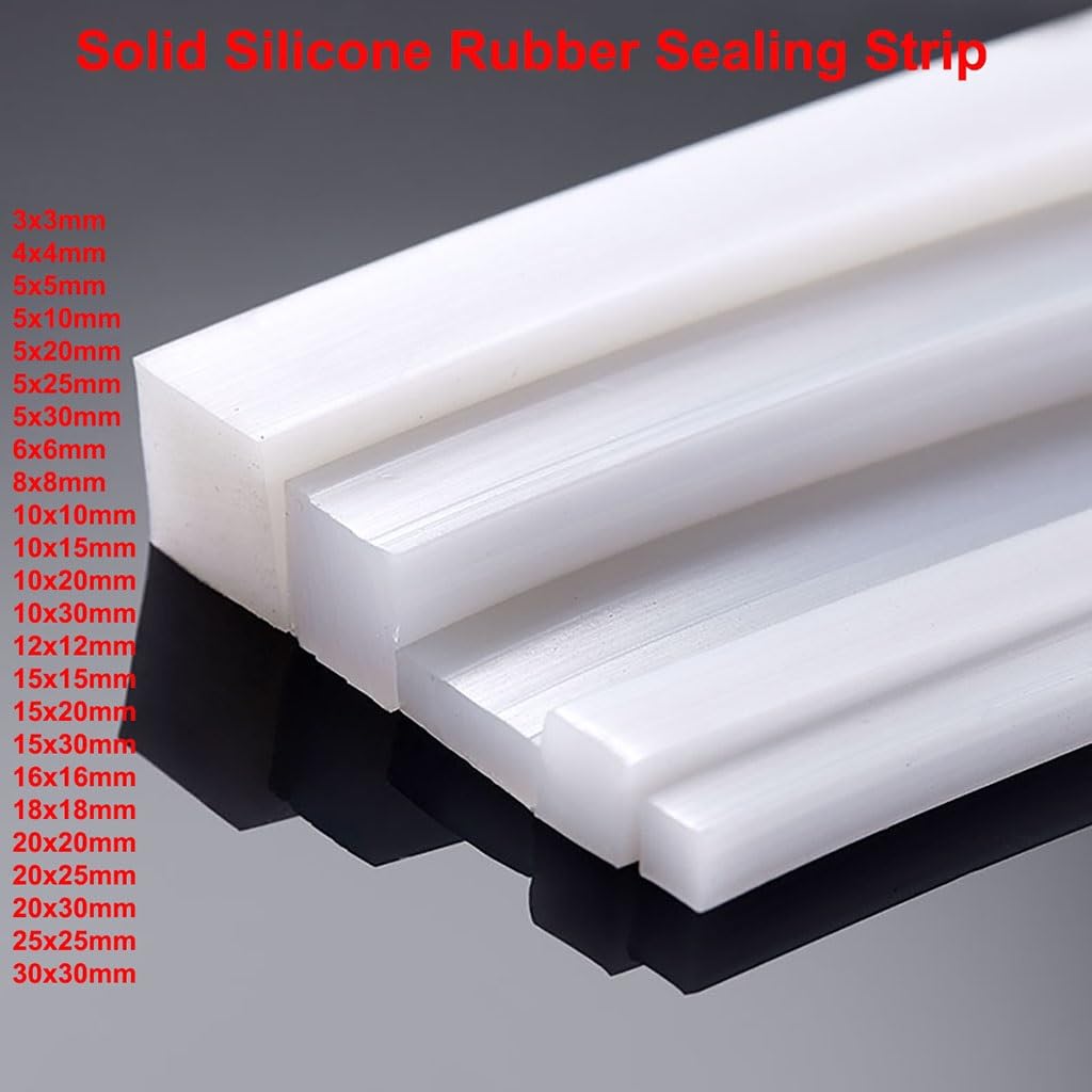 1pcs Solid Silicone Rubber Sealing Strip Weatherstrip High Temperature Resistant 3 * 3,4 * 4,5 * 5/10/15/20/25/30,6 * 6,8 * 8,10 * 10/15/20/30mm(20x30mm - 1 Meter)