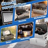 AufuN Truckbox 18 l, skrzynka narzędziowa, skrzynka do przechowywania, aluminiowa walizka transportowa, skrzynka na dyszel do samochodów osobowych, przyczep ciężarowych, pojazdów użytkowych, skrzynka