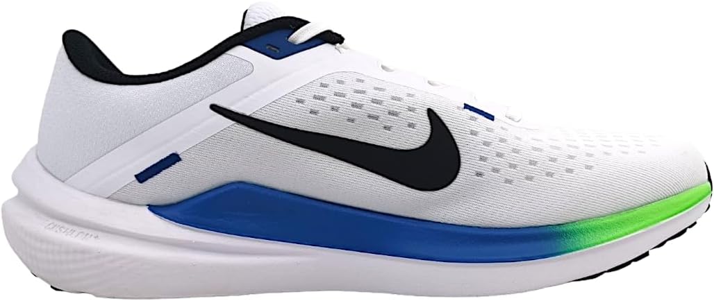 Nike Winflo 10 Men's Road Running Shoes (DV4022-103, White/Star Blue/Green Strike/Black) Size 9.5