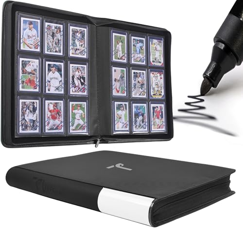 Top Loader Binder, 9 Pocket, Holds Up to 360 3' x 4' Toploaders, 20 Double-Sided Ringless Sleeves,...