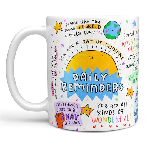 Image of Arrow Gift Co - Daily Reminders Mug - Funny Thank You Gift, Friendship Gift, Positivity