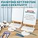 CraftyCrocodile Set of 2 Painting Kits for Adults and Couples - Sip and Paint Kit for Date Night and Crafts - Acrylic Painting Kit with Canvas Boards and Easels - Couple Art Set for Starters