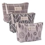 3 Piezas Bolsa de Cosméticos de Lona, Neceser de Cosméticos, Neceser de Viaje Portátil, Multifunctional Organizador para Viaje