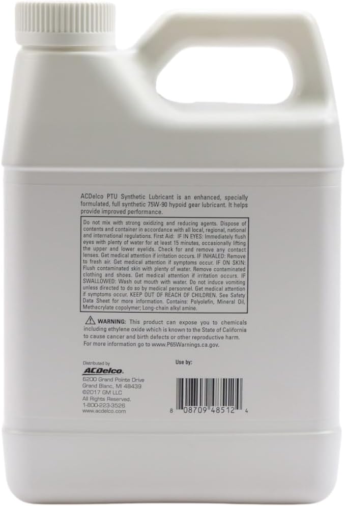 GM GENUINE PARTS 10-4105 (19351882) GL-5 75W-90 Synthetic Power Transfer Unit (PTU) Lubricant - 1 qt