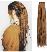 Kraler 36Inch 40 Strands Dreadlock Extensions, Honey Blonde Thin 0.6cm Width Synthetic Crochet Dr...
