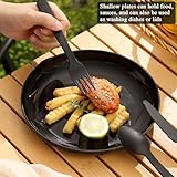 Berglander Camping Mess Set mit Schüssel, Teller, Tasse, Löffel, Gabel, Messer und Tragetasche, Campingzubehör Ausrüstung für Reisen, Picknick, einfach zu transportieren und zu reinigen (Schwarz)