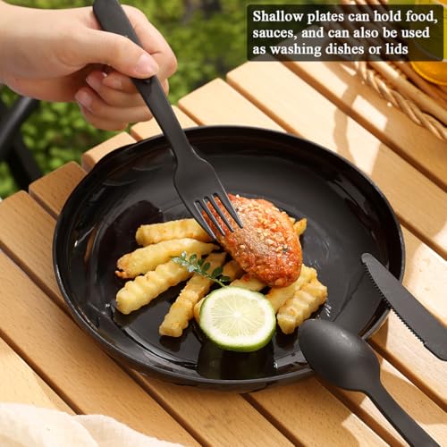 Berglander Camping Mess Kit with Bowl, Plate, Cup, Spoon, Fork, Knife and Carry Bag, Plastic Camping Accessories Essentials Gear for Travel, Camping, Picnic, Outdoor, Light Weight Easy to Carry by Berglander - Used condition - Image 5