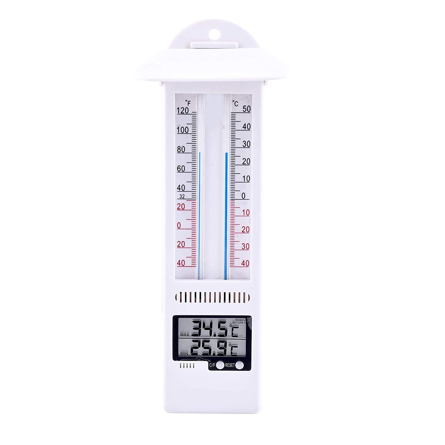 KSTC Max-Min Thermometer Analog & Digital | Wide Digital Display for Room | Wall Hanging Temperature Meter with Hook | Hig...
