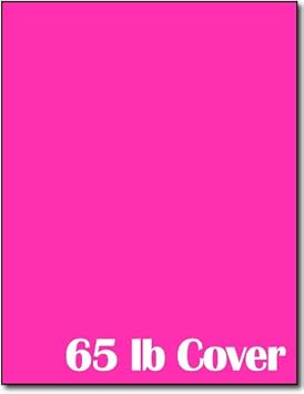 Bright Pink Cardstock Paper 8.5" x 11" - 65lb Cover 176gsm Vellum Finish Solid Core Colored Sheets for Printing, Crafts, Flyers, Invitations & Scrapbooking, Inkjet & Laser Compatible - 25 Sheets