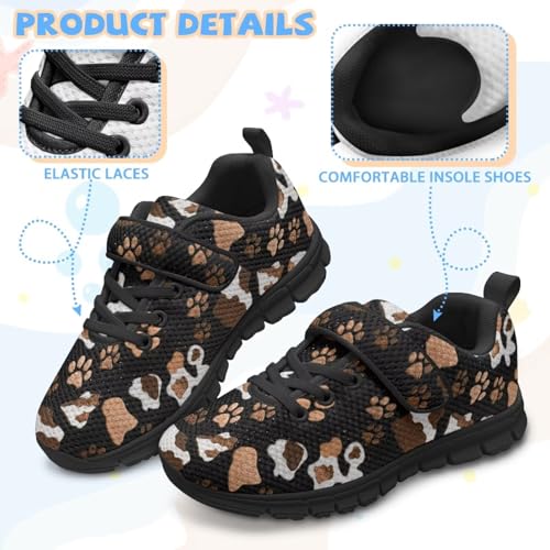 SYtrade Girls Christmas Casaul Shoes Single Buckle Tennis Sneaker Black Sole4