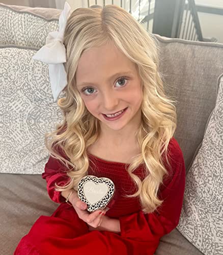 Cherished Moments Personalized First Communion Gift for Girls Filigree Heart Jewelry Keepsake Box with Custom Engraved Cross and Name, Silver Toned