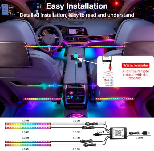 인테리어 자동차 LED 스트립 조명, 스마트 RGB-IC 자동차 조명, 앱 및 리모컨 — 사진 6