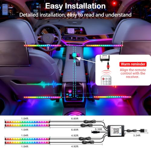 Interior Car LED Strip Lights, Smart RGB-IC Car Lights, APP &Remote Control by Latamil - Used condition - Image 6