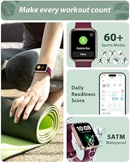 Tensky Smart Watch for Men Women(Call Receive/Dial), Alexa Built-in, 1.7" Touch Screen Fitness Tracker with Heart Rate Sleep Tracking, 60 Sports Modes, 5ATM Waterproof Smartwatch for Android iPhone