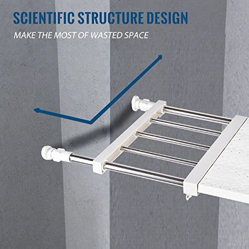 Choicare Closet Tension Shelf & Rod, Adjustable Organizer For Closet, Expandable Closet Tension Shelf Storage Rack For Cabinet Wardrobe Cupboard Kitchen Bedroom ((13-20.9) X 16.5'') #TOP5