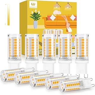 wowatt G9 LED Bulbs Warm White Dimmable 10 Pack, 5W LED G9 Bulbs Equivalent to 40W, 3000K 450LM, 360°Beam Angle No Flicker G9 Capsule Bulbs LED, AC 220-240V