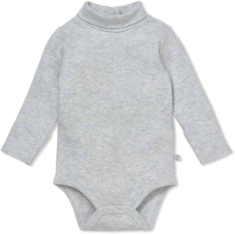 MORI Baby Unisex Premium Turtleneck Bodysuit for Boys and Girls - Winter Cozy Long Sleeve Romper Top with Nickel Free Poppers