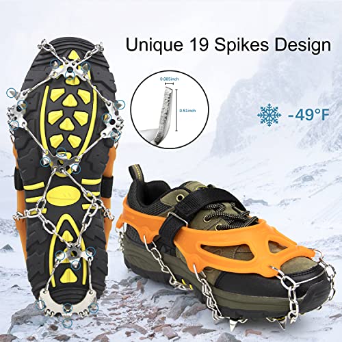 image for MerryXD Crampons Ice Cleats for Shoes and Boots Women Men Kids Anti Sl