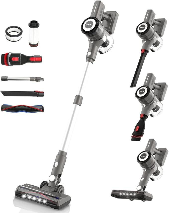 Amazon.de Diyuto Akku Staubsauger, Staubsauger kabellos 7 * 2600mAh, 33kPa SuperSaugleistung
