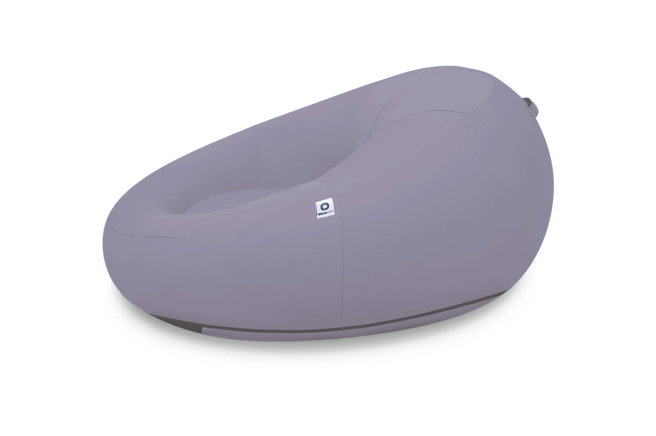 Pouf Flottant Polyvalent avec Pompe Electrique et Coussin - Tissu Olefin Résistant - 140x120x60 cm - Gris Galet