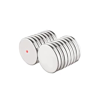16-Pack Neodymium Office Disc Magnets 1.26" x 1/8" | Permanent Object for DIY, Crafts, Industrial, and Home Use