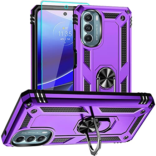 Coque Moto G Stylus 5G 2022 antichoc violette anneau support
