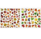 Pegatinas estáticas reutilizables para ventanas con hojas de otoño y piñas para decoración de temporada del hogar y minorista, juego de 12 piezas