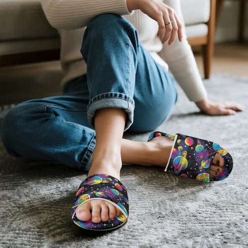 Forchrinse House Slippers for Women Open Toe Fuzzy Guest Slippers Washable Reusable Spa Hotel Slipper3