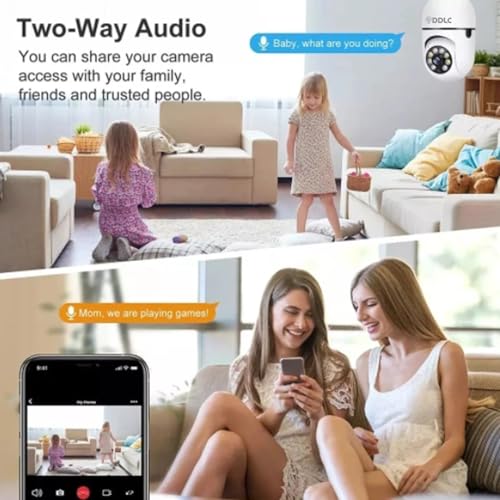 Image of DDLC 3MP WiFi Light Bulb Camera for Home Indoor | 360 View | Full HD | Night Vision | Motion Detection | Two Way Audio | Wireless Home Security Camera with Mobile App V380 Pro (Light Bulb)