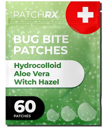 Bug Bite Patches (60 Pack) Mosquito Bite Itch Relief for Kids (Hydrocolloid, Aloe Vera & Witch Hazel, Mosquito Patches for Skin, Bug Bite Itch Relief Stickers for Insect Bites (Skin Friendly)