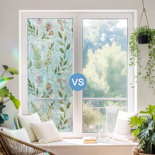 Vinilo decorativo para ventana efecto arcoíris verde 18x39 in miniatura 4