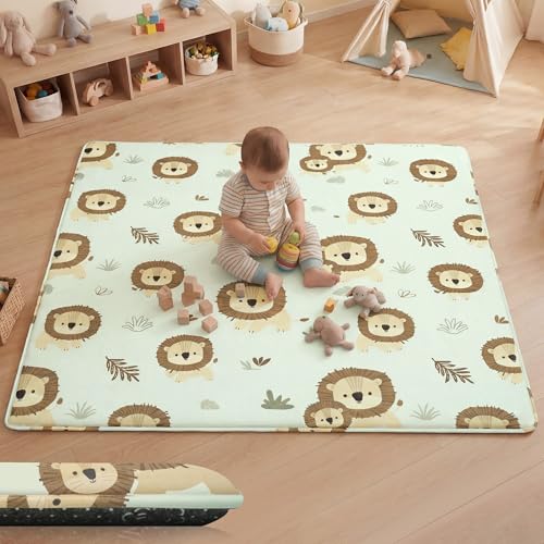 Image of 71x79 Foam Play Mat, 1.5 inch Thick Memory Baby Play Mat for Baby, Lion