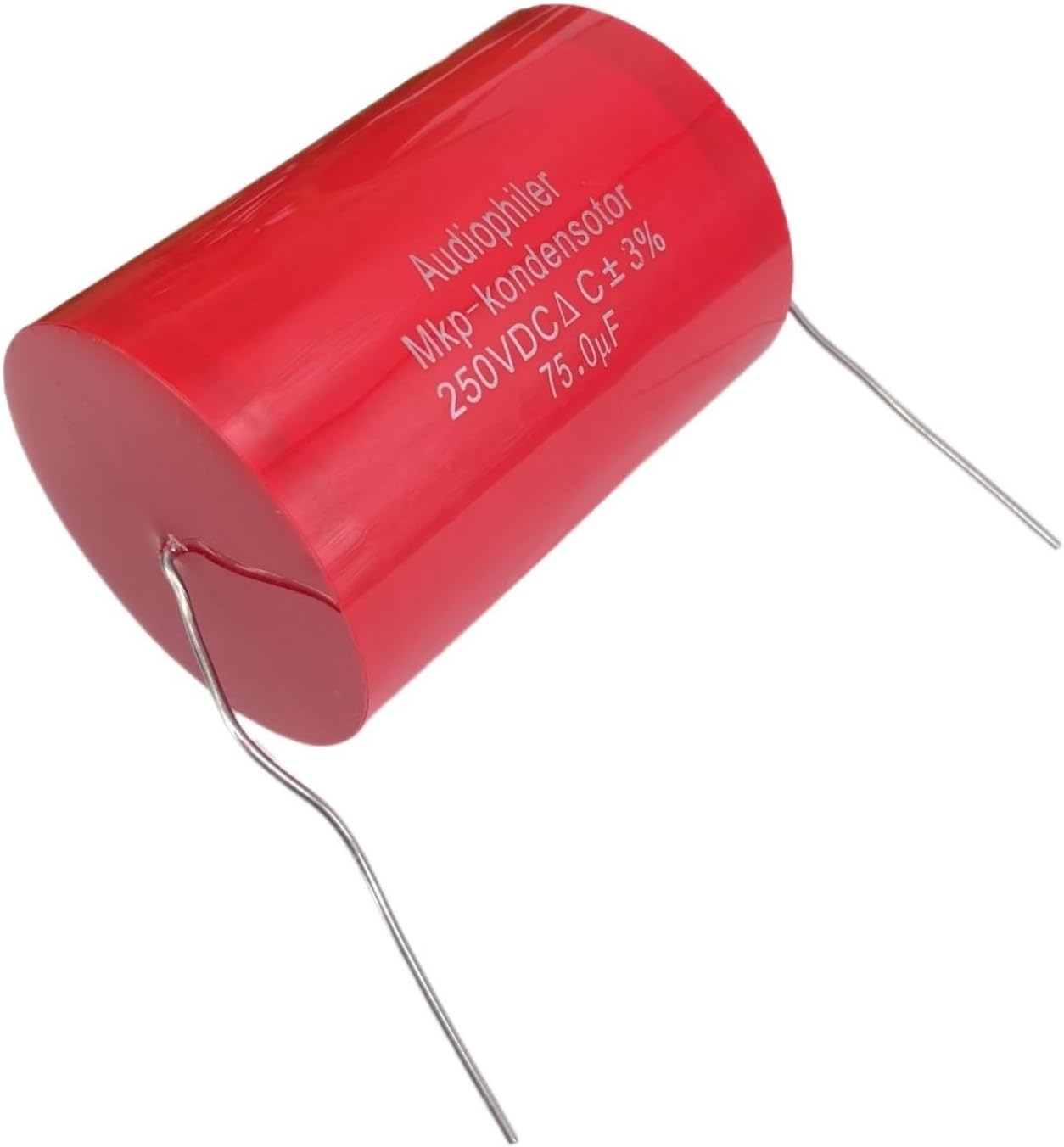 ALKOY 2 Pack Audiophiler Axial MKP Capacitors 75uf 250V DC ±3% Tested and Matched HiFi Crossover Audio Capacitors