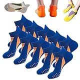 FETNHU Hywell Men's Thick Padded Athletic Ankle Socks 5 Pairs, Hywellstore Men's Thick Padded Athletic Ankle Socks (5Pairs Blue)