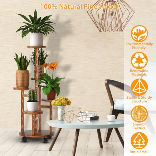 Meuble pour pots de fleurs bois étagé pour optimiser le manque de lumière - 3