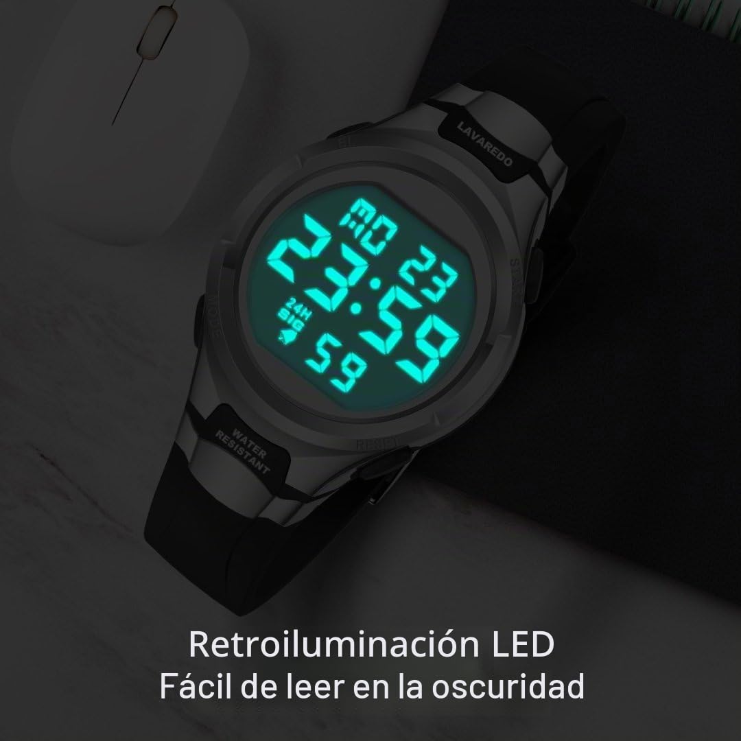 Timever Reloj para Mujer con Correa de Silicona,Reloj Digital Mujer con Alarma,Cronómetro,Fecha,Luz