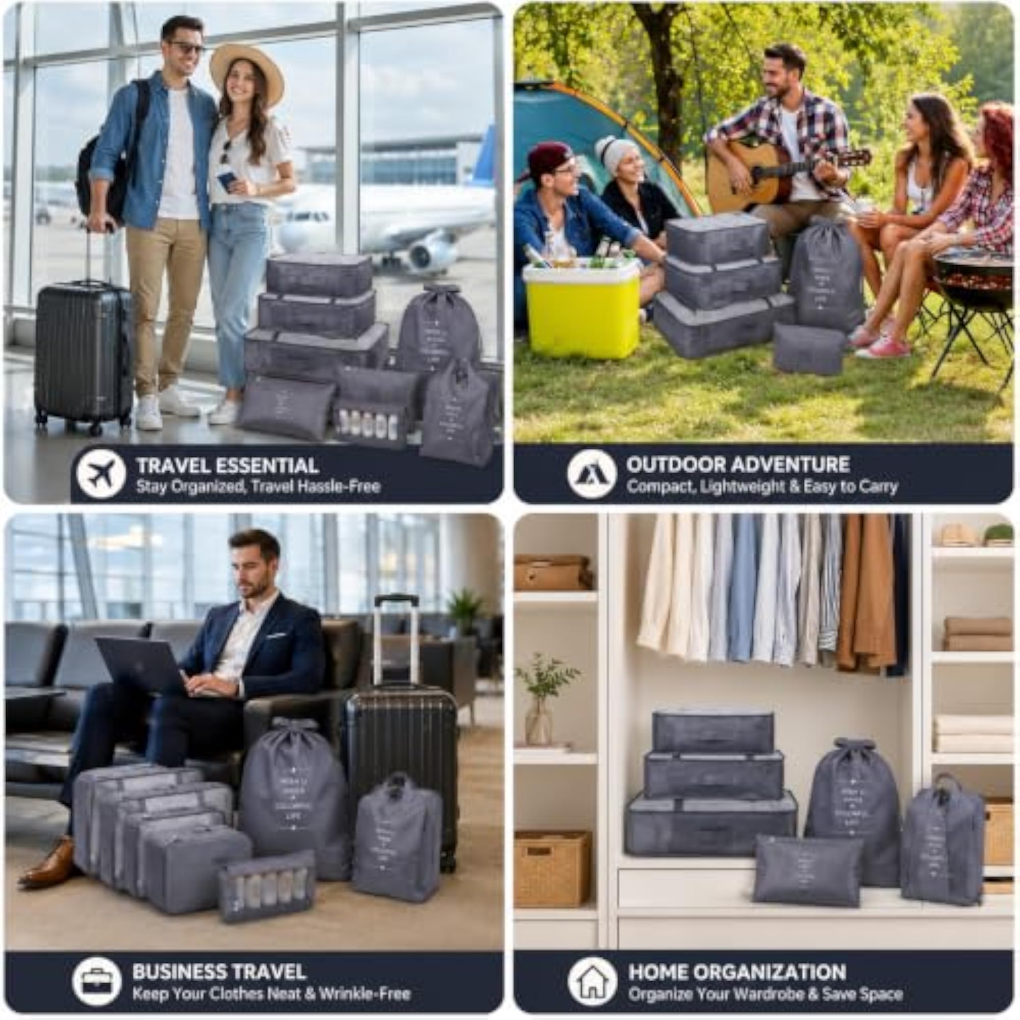 7 Pcs Travel Organizer Set, Packing Cubes for Suitcase