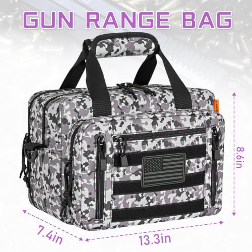 Image of Pistol Case, Gun Range Bags For 2 Pistols 6 Magazines Carrying Shooting Bag with Lockable Zipper for Shooting Range Outdoor Hunting
