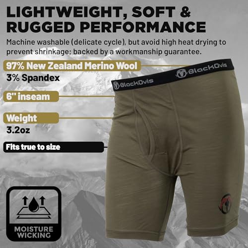 Venture Merino Boxer Brief - Reg - Burnt Olive - 2XL3