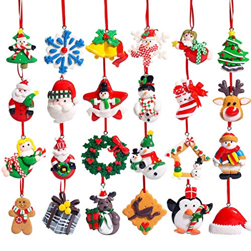 Unomor Kids Advent Calendar 2020 Christmas Countdown Calendar Christmas Advent Calendar with Christmas Ornaments for Christmas Tree Decorations 24 Pieces Soft Clay Made