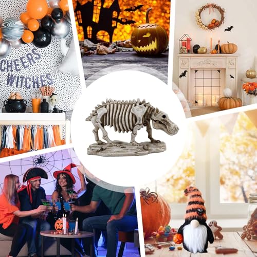 Accessoire de squelette d'animal hippopotame Halloween résine solide sans odeur - 4