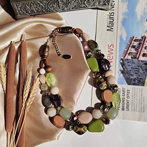 Bocar Chunky Necklaces for Women Trendy, 2 Layer Statement Necklace Fashion Collar Necklace, Handmade Costume Jewelry Women Gifts4
