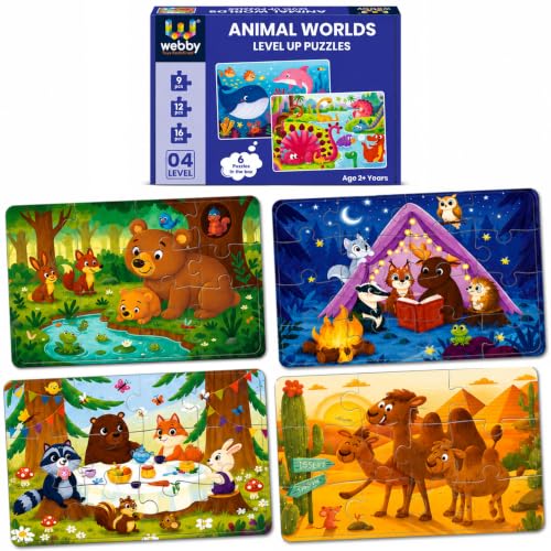 Image of Webby Animal Worlds Level Up Jigsaw Puzzles for Kids