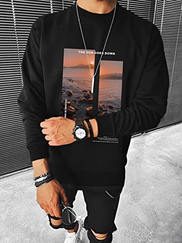 COZYEASE Men's Graphic Crewneck Sweatshirts Long Sleeve Casual Sweatshirt Pullover Tops3