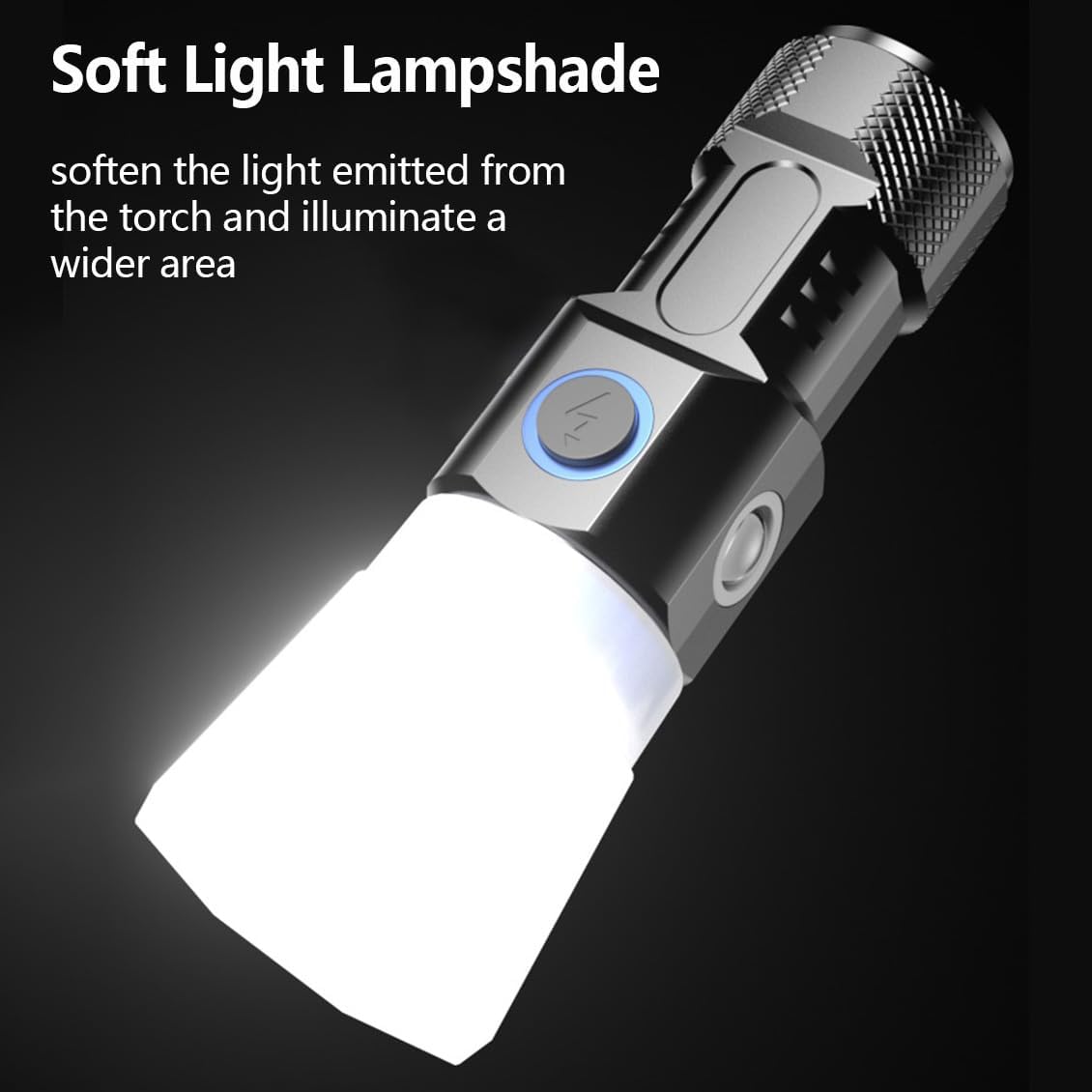 ALONEFIRE X88 Flashlight with lampshade attached
