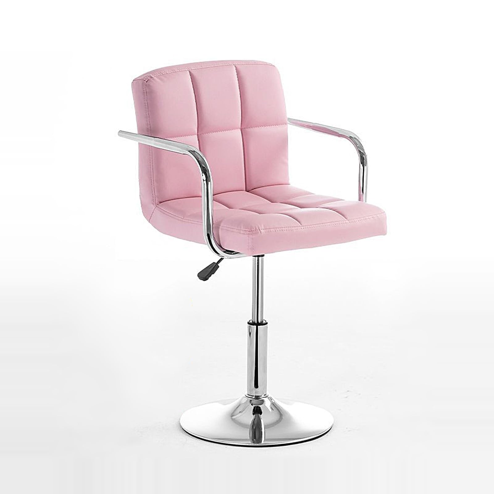 Tabouret de bar pivotant avec dossier et accoudoirs roses élégants
