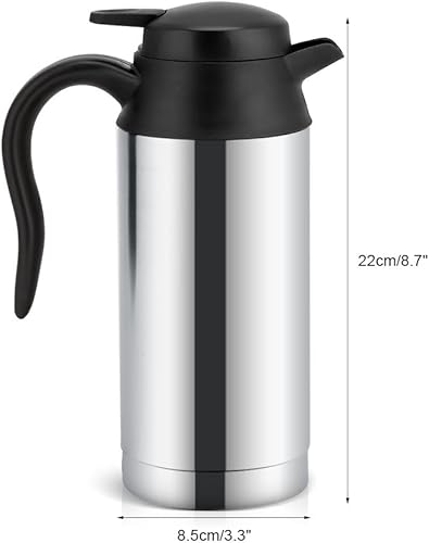 Miniatura 9 de Auto Wasserkocher - Hervidor de agua para automóvil de 12 V, 25.4 fl oz, acero inoxidable, hervidor eléctrico, taza de café, calentador de agua para