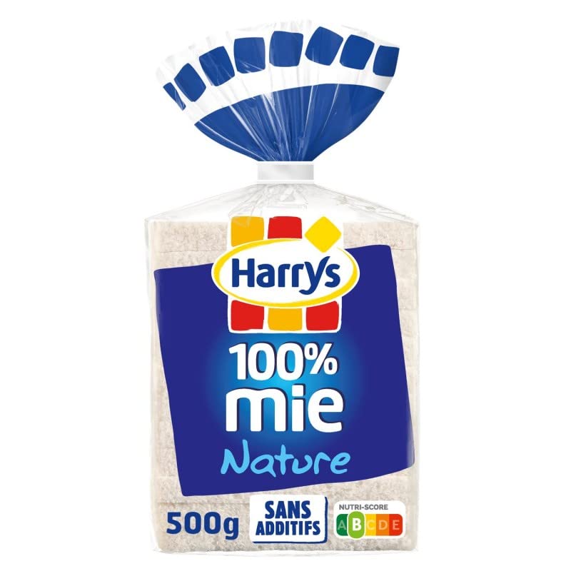 Epicerie HARRYS-100% Mie Pain De Mie Sans Croûte Nature Grandes Tranches 500G-Lot De 4-Vendu Par Lot